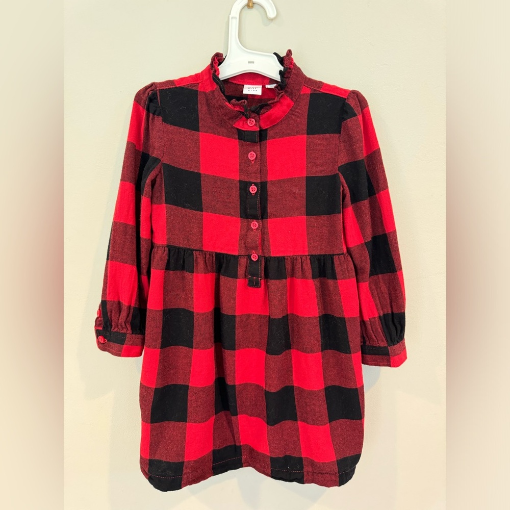 Gap Buffalo Plaid Ruffle Shirtdress -‎ Toddler Girls’ - Size XS (4-5)